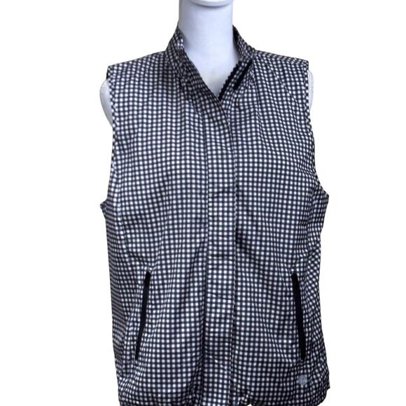 Talbots Jackets & Blazers - T by Talbots black gingham vest, LP, casual, layering, sporty, Americana